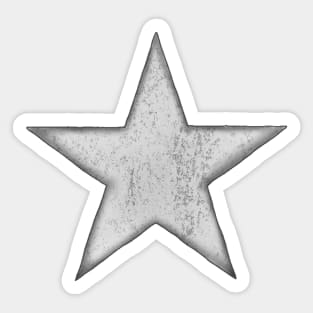 Silver Distressed Star Sticker